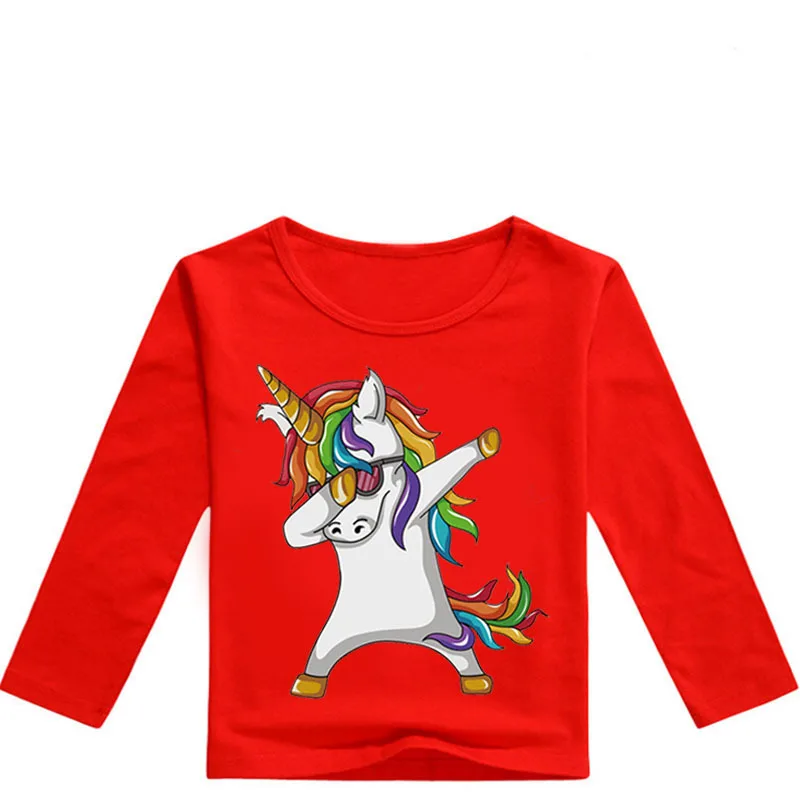 Детская футболка с единорогом модная рисунком Dab для мальчиков и девочек детский