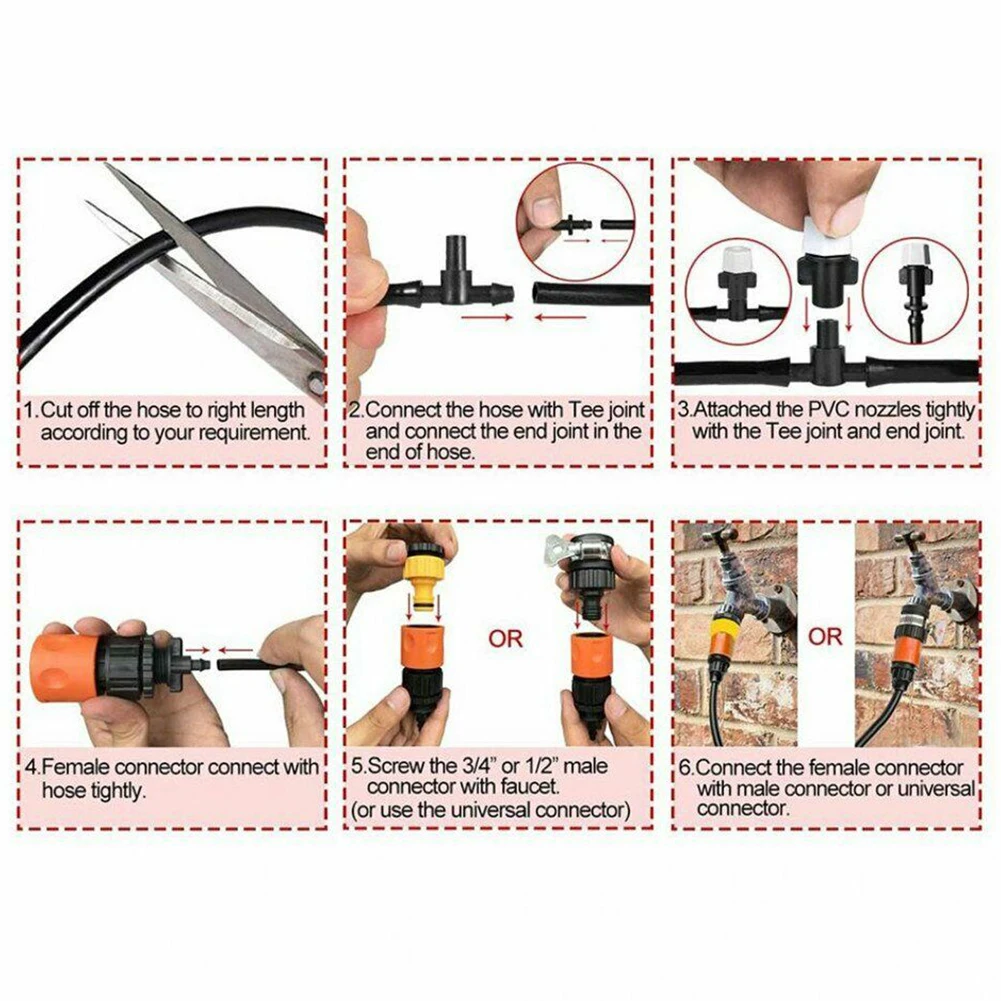 15 M Outdoor Garden DIY Irrigation Removable Nursery Cooling System Atomization Water Mist Sprinkler Kit Anti Clog Adjustable | Дом и сад