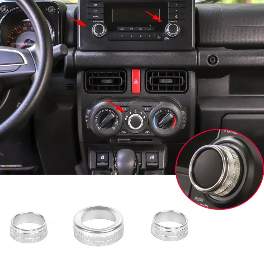 3 * Серебристый сплав аудио ручной переключатель кондиционера чехол для Suzuki Jimny 2019