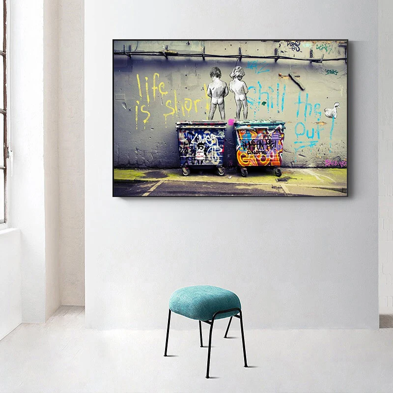 Бэнкси стрит-арт Жизнь короткая холод утки летают плакаты и напечатанные