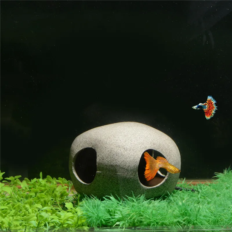 Каменная пещера для разведения рыбы в аквариуме украшение аквариума камень
