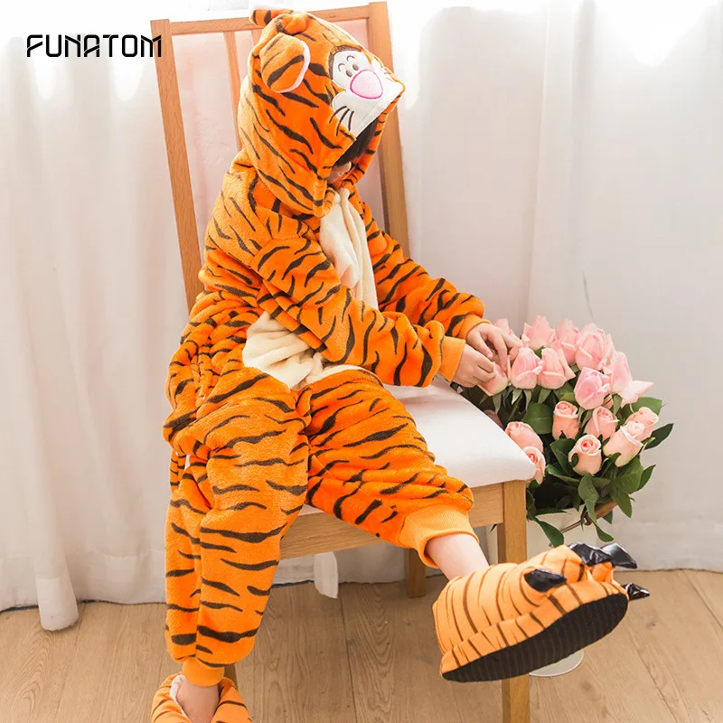 Детская Тигровая Пижама одежда для сна мальчиков и девочек пижама забавный