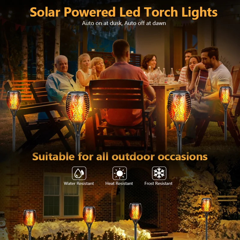 

2021 Hot Solar Flame Torch Light Flickering Waterproof Garden Decor Landscape Lawn Lamp Path Lighting Torch Outdoor Light