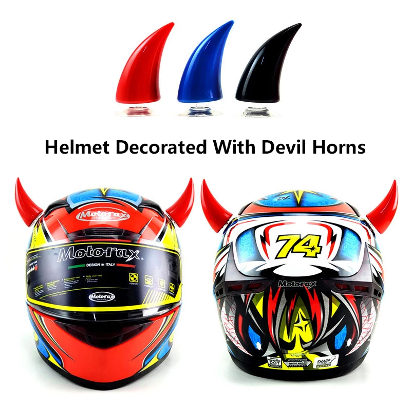 

1pcs Car Motorcycle Helmet Devil Horn Cute Cat Ears Decoration Motocross Full Face Off Road Helmet Decoration Car Accessories