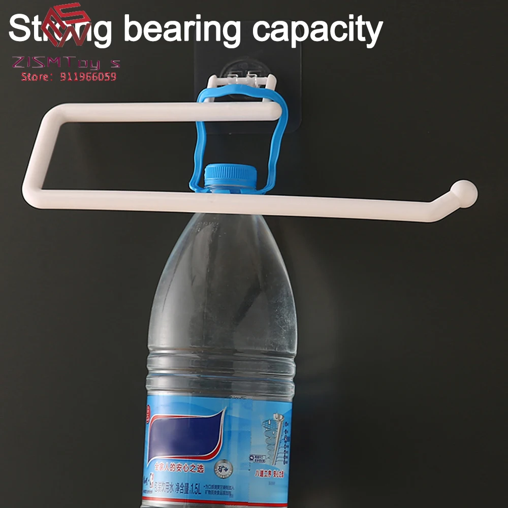 

Kitchen Paper Roll Holder Towel Hanger Punch-free Paper Holders Rag Hanging Holder Bathroom Organizer Shelf Bathroom Accessories