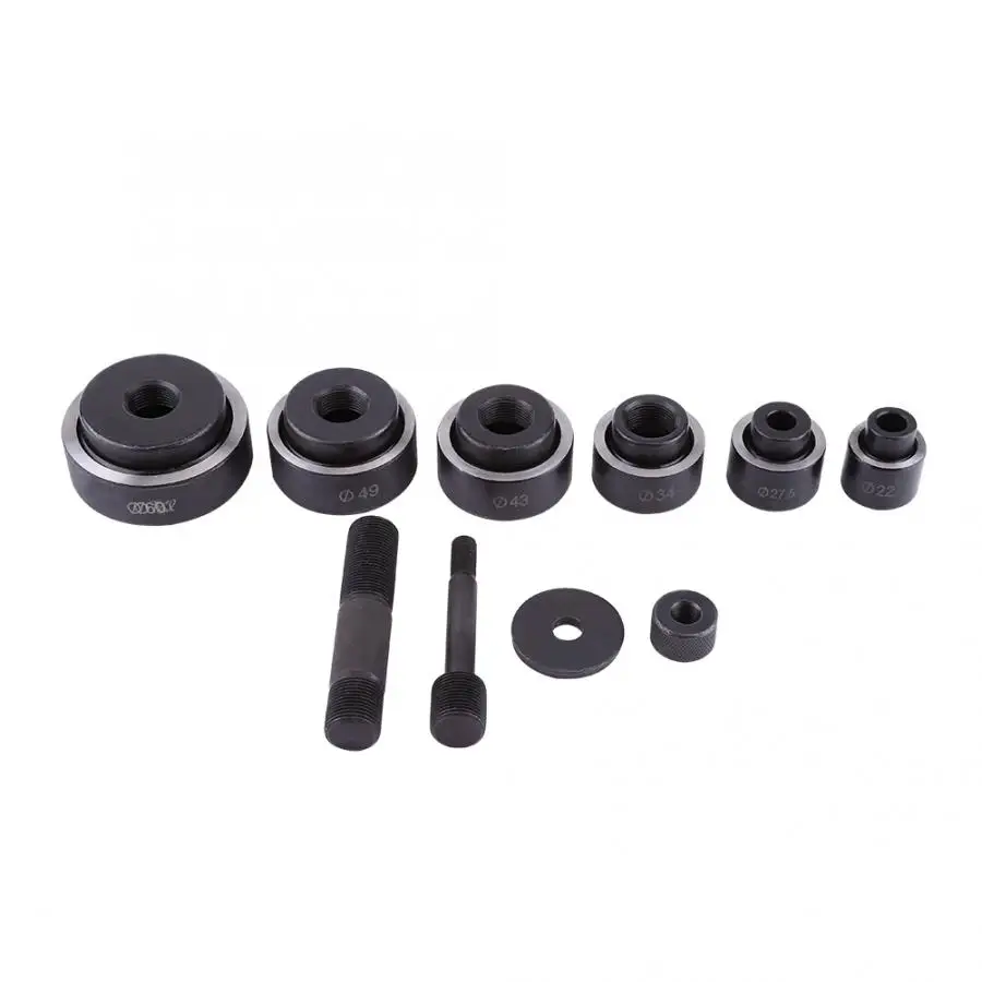 

Manual Hydraulic Round Hole Punch Kit Metalworking Hand Tool with 6 Dies