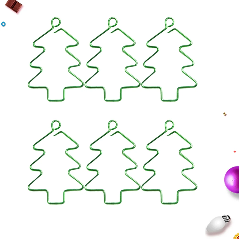 

6 шт., бумажные зажимы в виде рождественской елки