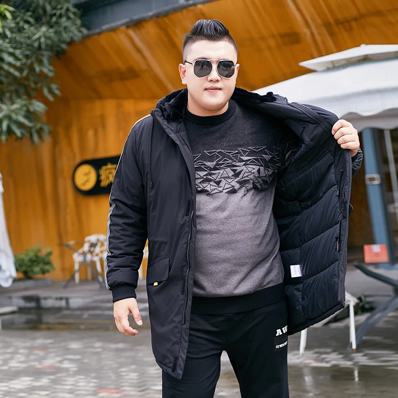 Новинка 2019 модное зимнее пальто размера плюс 10XL 8XL 7XL 6XL 5XL с капюшоном Мужская