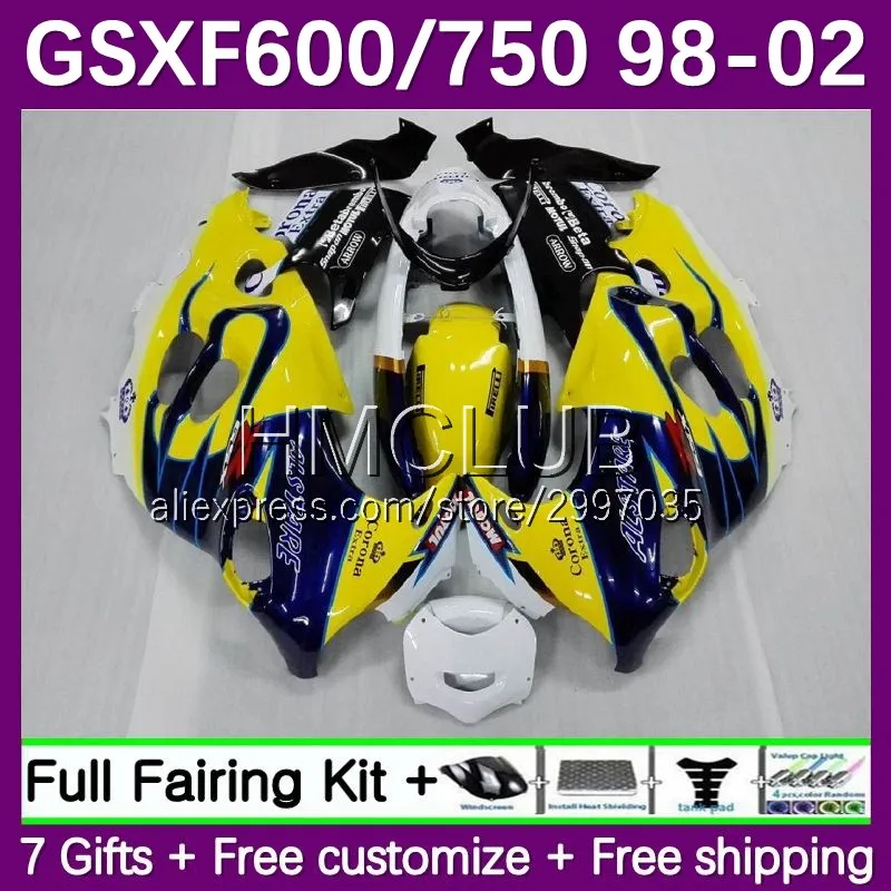 

Body For SUZUKI KATANA GSXF 600 750 GSXF600 9No.16 GSXF750 98 99 00 01 02 GSX600F 2003 2004 2005 2006 2007 Fairings gloss yellow