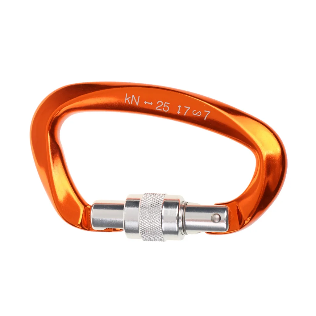 

25KN Screwgate Multipurpose Locking Carabiner Rock Climbing Mountaineering Caving Dog Clip Hammock Hook