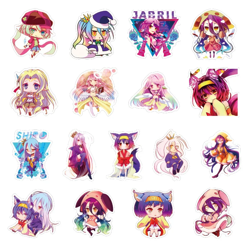 50 шт./компл. AC NO GAME LIFE Sticker s аниме Crystal для чемодан скейтборда ноутбук багаж гитара