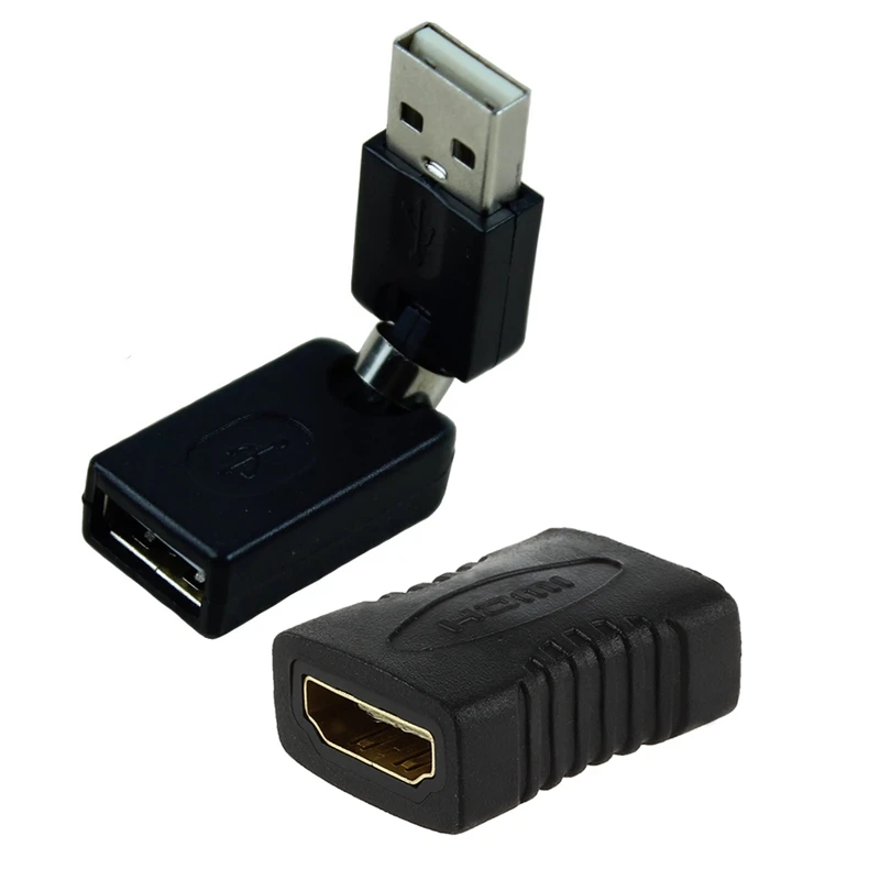 HDMI F/F Женский адаптер переходник для Hdtv и USB 2 0 папа к 360 градусов угол поворота