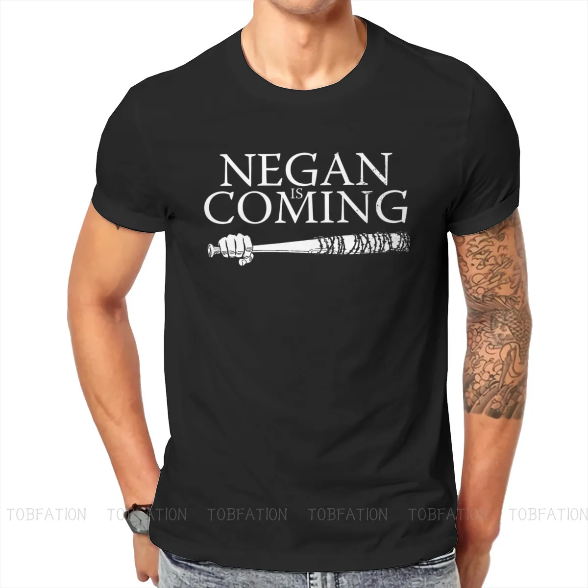 

The Walking Dead Rick Grimes Crewneck TShirts Negan is Coming Distinctive Men's T Shirt Funny Tops 6XL