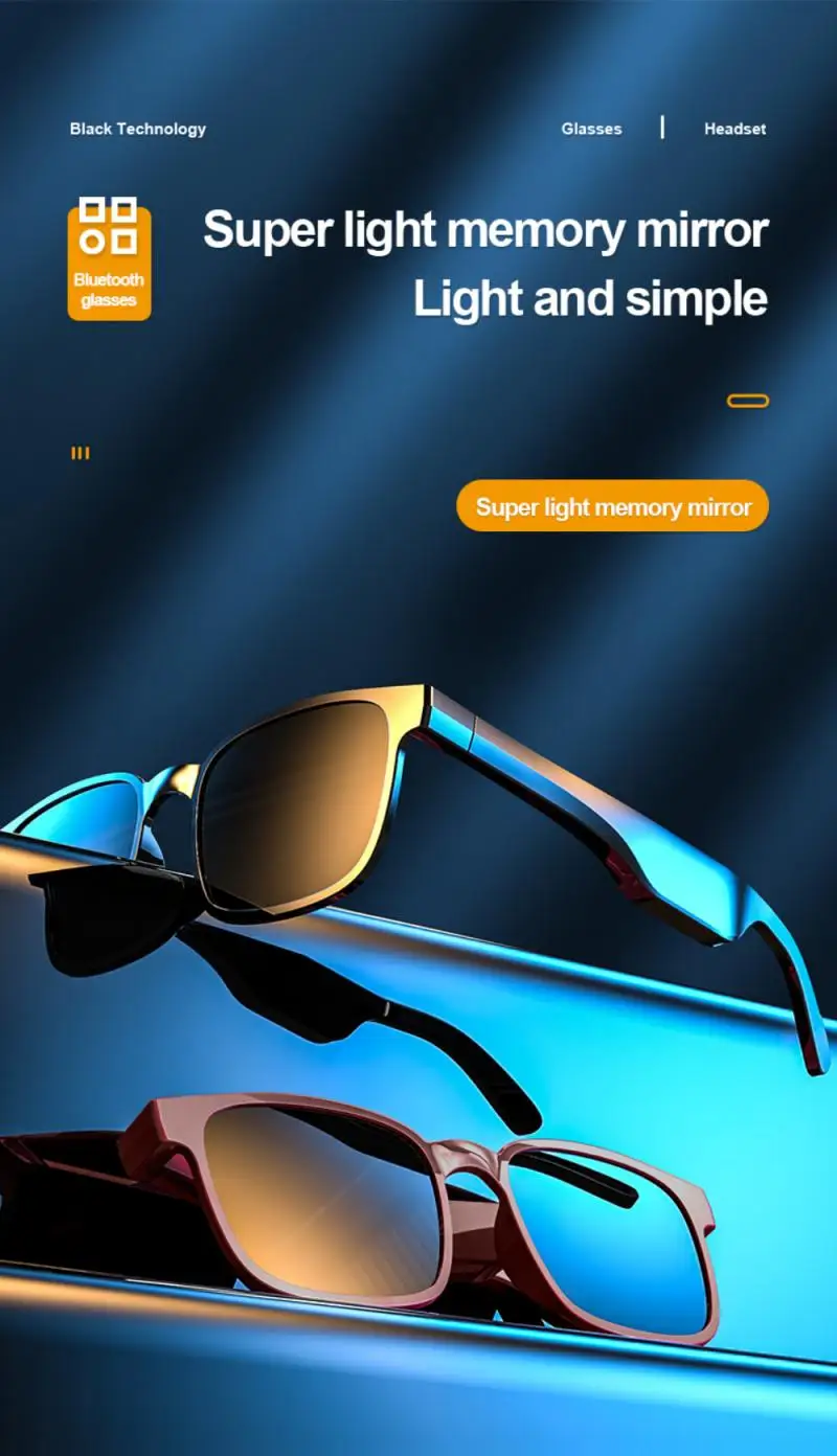 

Smart Wireless Bluetooth Audio Anti-blue Light Sports Glasses Waterproof Bluetooth Glasses With Microphone Bluetooth IOS Android