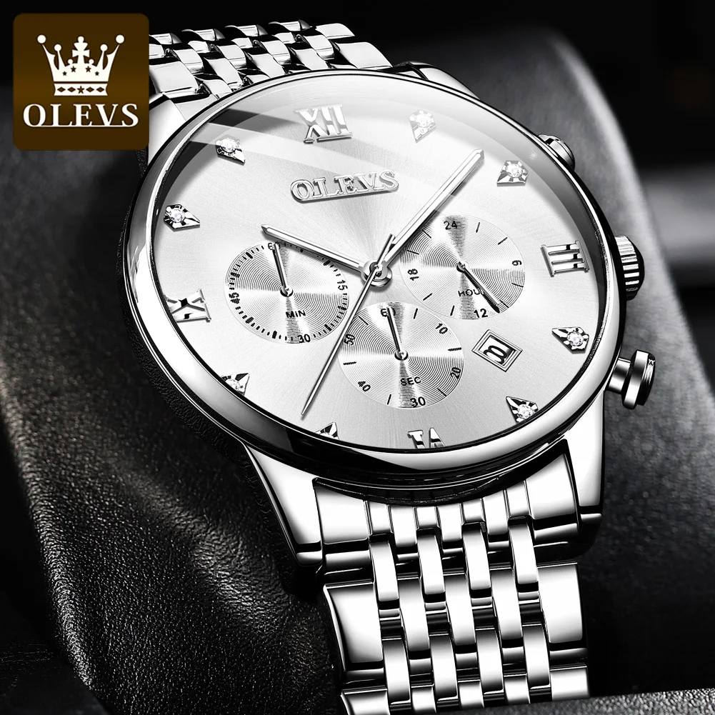 

OLEVS Fashion Sports Military Waterproof Men's Watch Luxury Quartz Watch Top Brand Business All Steel Watch Clock Montre Homme
