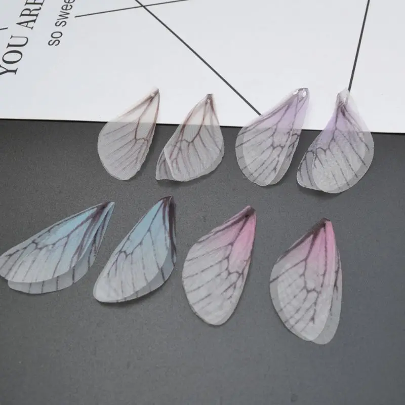 40Pcs Mixed Fashion Butterfly Wing Dragonfly Cicada Jewelry Making Charms Earring Pendants Findings DIY Art Crafts | Украшения и