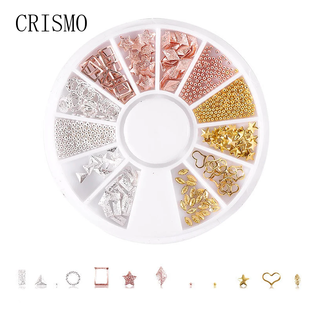 Разноцветное украшение для ногтей CRISMO маленькая нестандартная форма искусство 3D