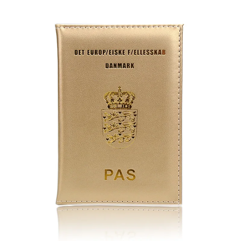 

Чехол для паспорта от бренда HEQUN Danmark, женский золотой штамп, держатель для паспорта из искусственной кожи, Розовый Модный органайзер для пут...