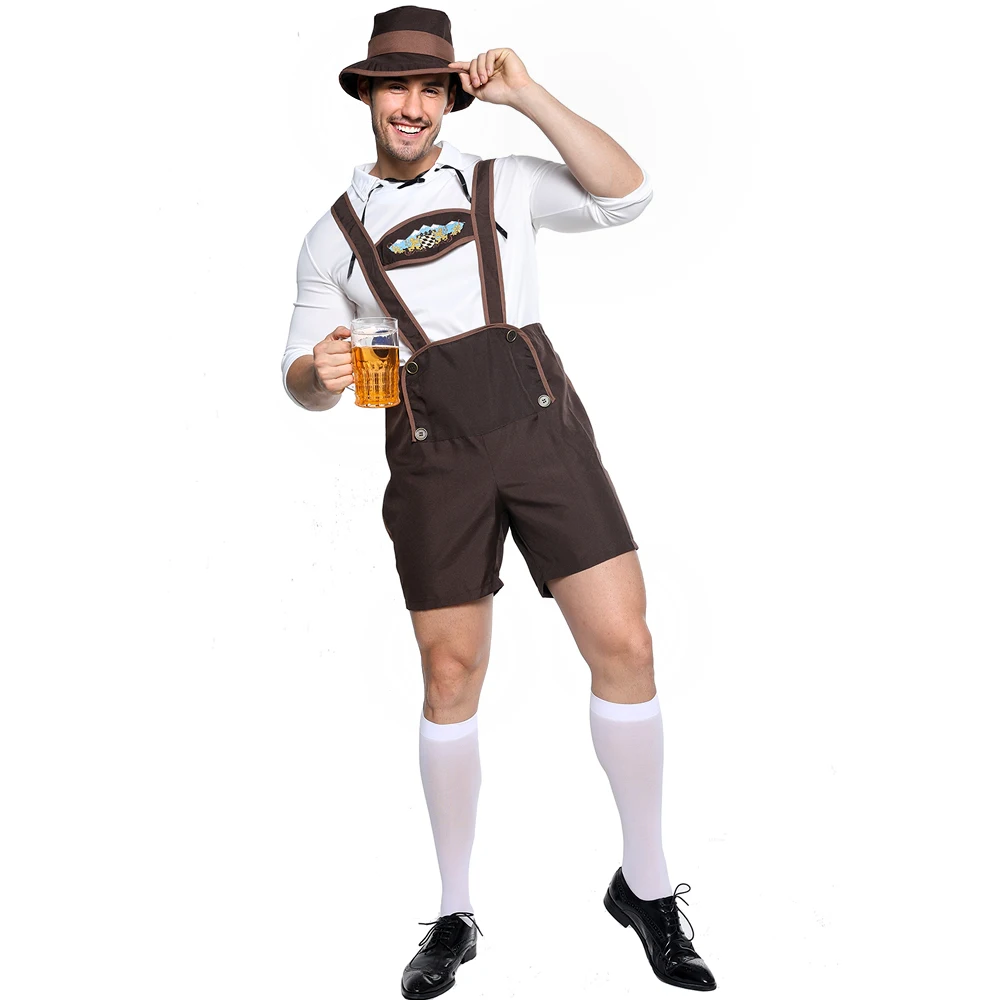 Мужские карнавальные костюмы Октоберфеста для мальчиков, Lederhosen, баварский немецкий детский праздничный костюм, костюм, рубашка, нарядная шляпа