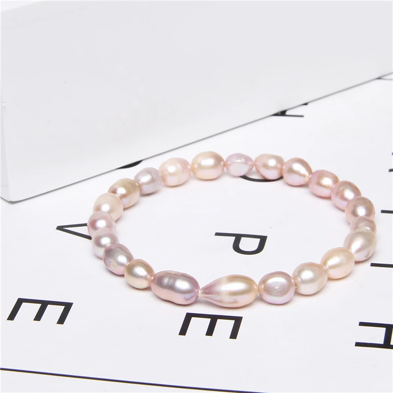 

Natural Freshwater Pearl Bracelets Real Baroque Cultured Pearls Bracelet For Women Pearl Beaded Bangle Wedding Sea Beach Jewelry