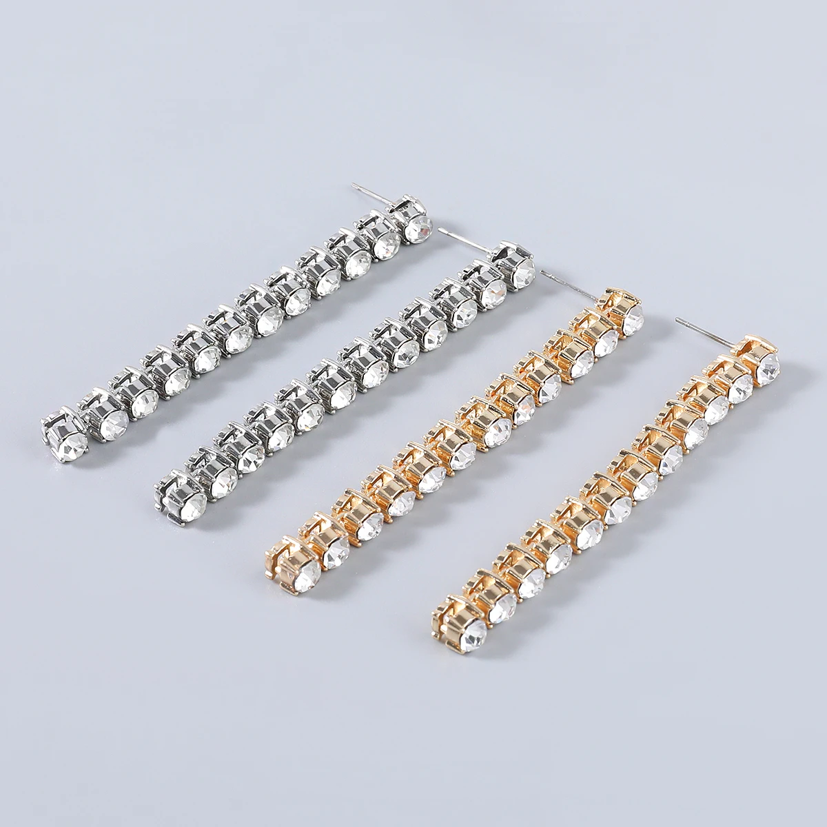

JIJIAWENHUA New Rhinestone Long Claw Chain Pendant Women's Earrings Dinner Party Wedding Fashion Jewelry Accessories