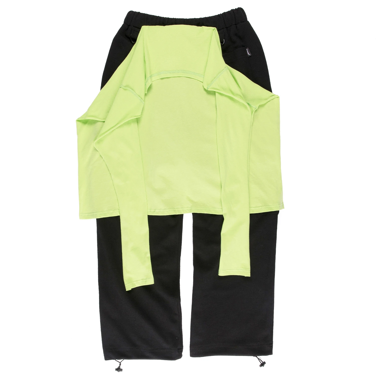 Мужские Широкие брюки в стиле пэчворк с имитацией двух предметов Харадзюку