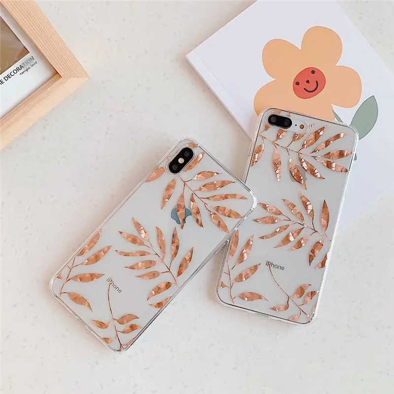 Роскошный чехол для телефона с золотыми листьями iphone 11 Pro max XS Max XR X 7 8 plus задняя