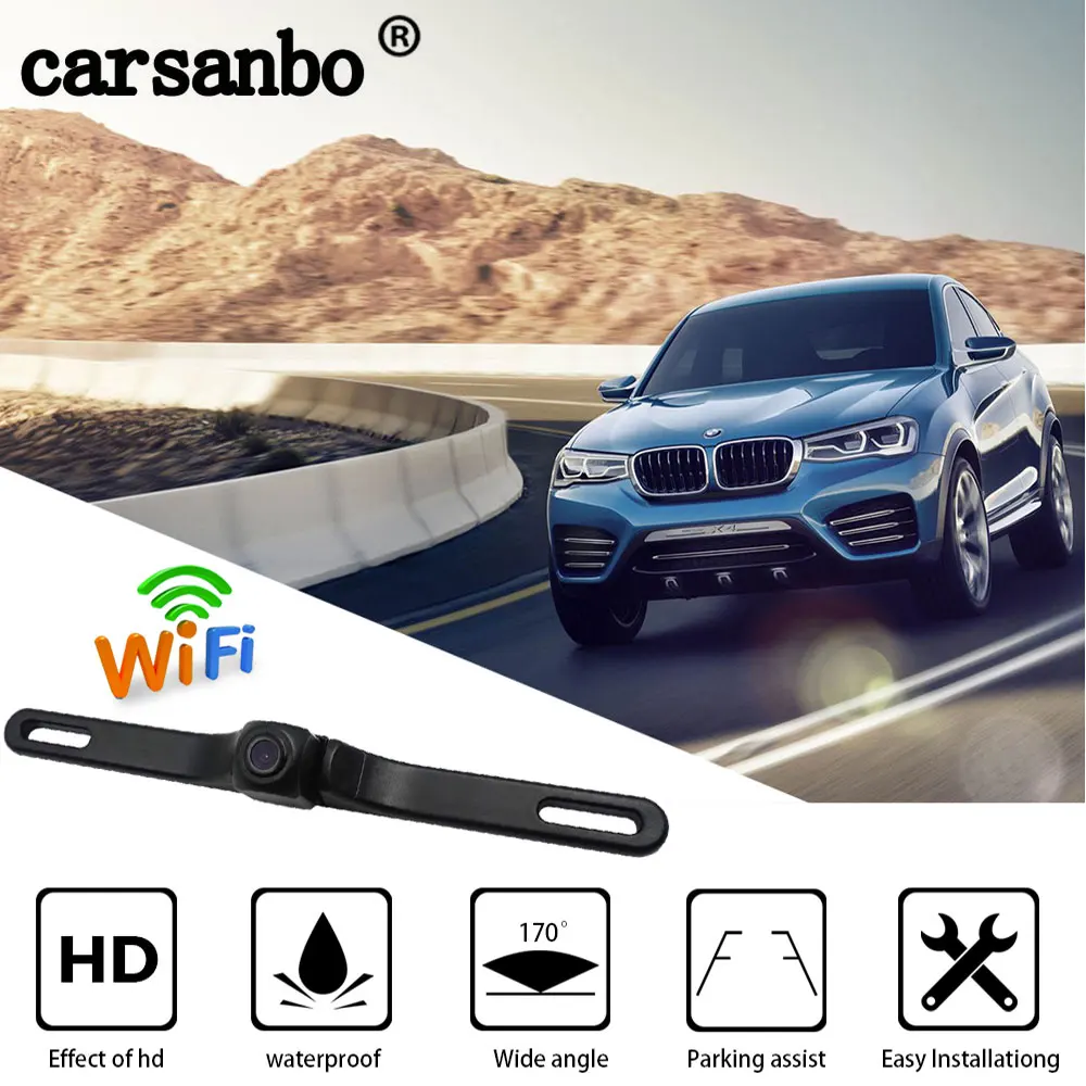 США рамка номерного знака автомобиля Wifi камера заднего вида ночного видения