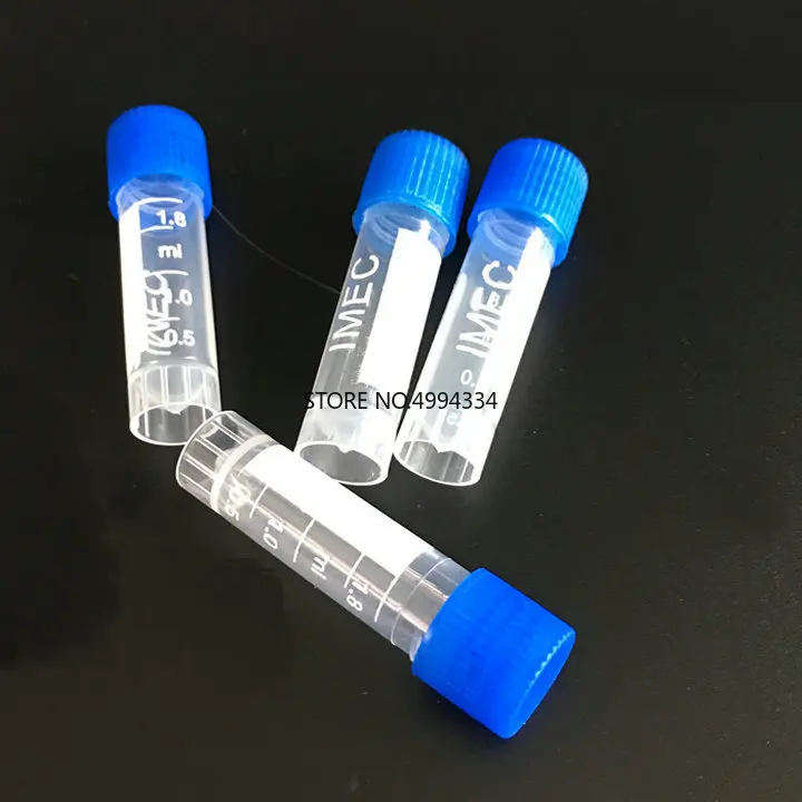 

500pcs/lot 1.8ml Graduated Plastic Cryovial Tubes, Cryo Freezing Tube pipes With Screw Cap