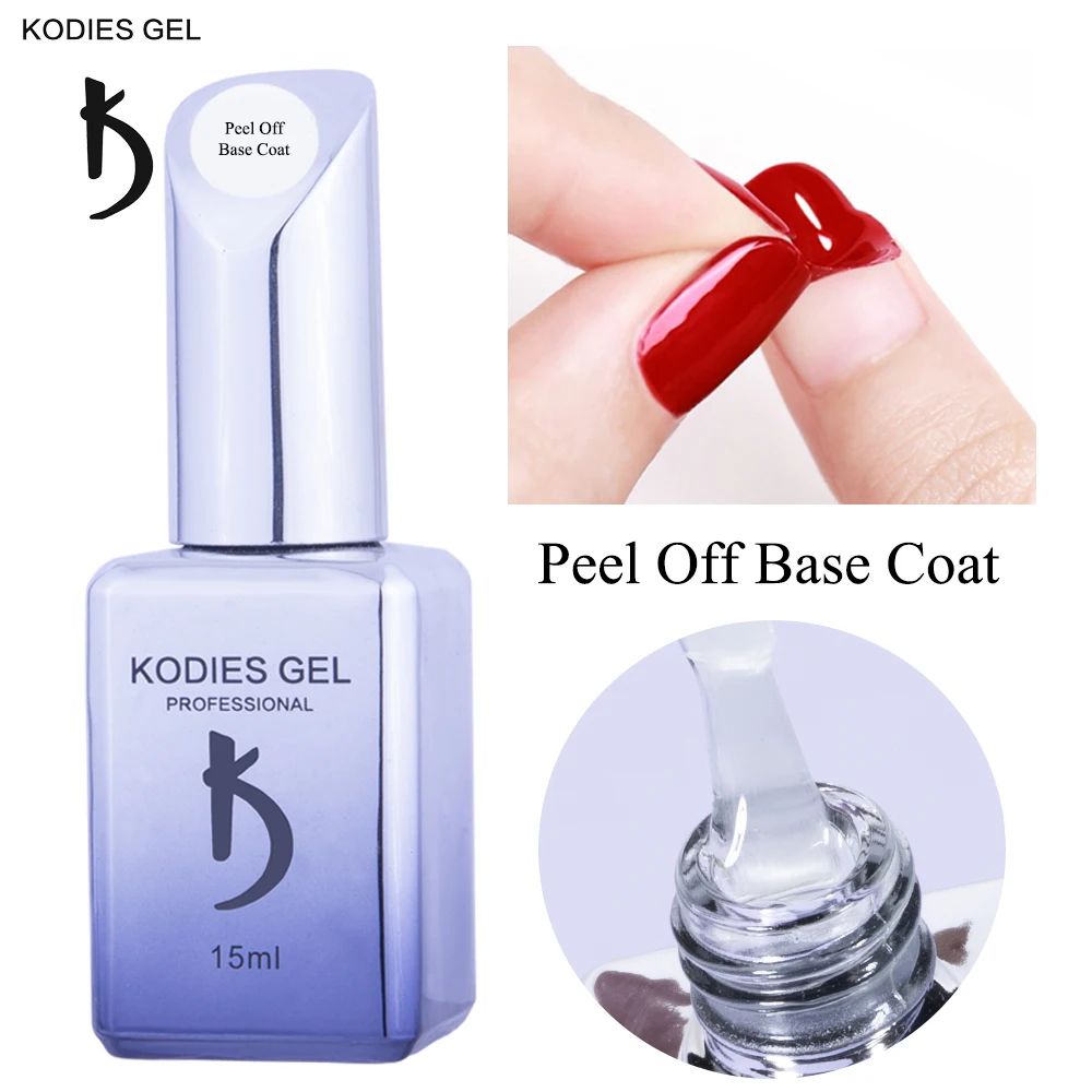 

KODIES GEL Primer Peel Off Base Coat for Gel Nail Polish 15ML Semi Permanent UV Pratice Gellak French Manicure First Gels Art