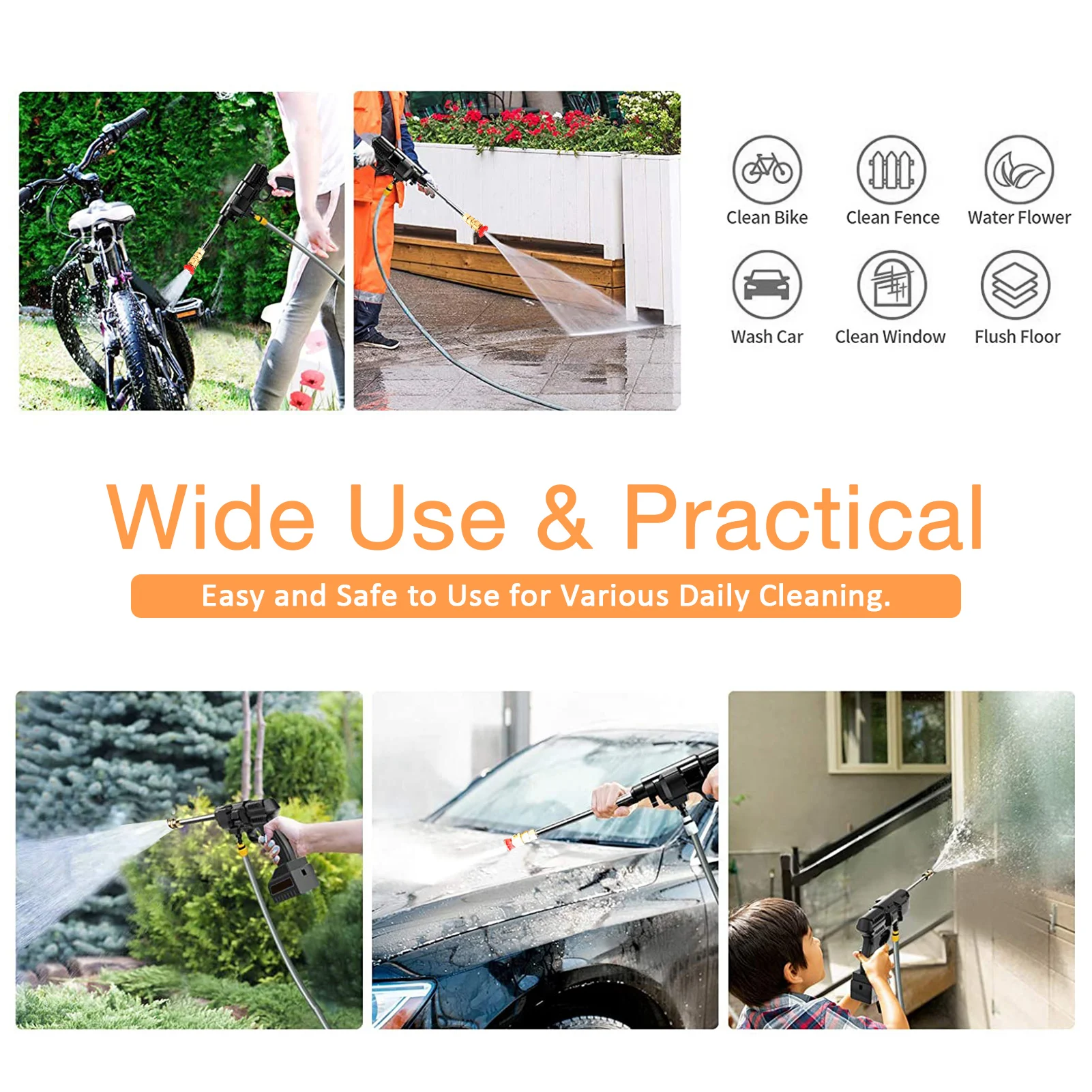 Pаспродажа Высокая Давление водяной пистолет, машина для мытья автомобиля спрей беспроводные Давление инструменты автомойки с Портативный Автомойка ...