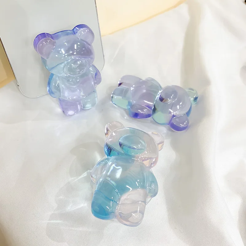INS симпатичный градиентный Медведь Прозрачный держатель для телефона Griptok