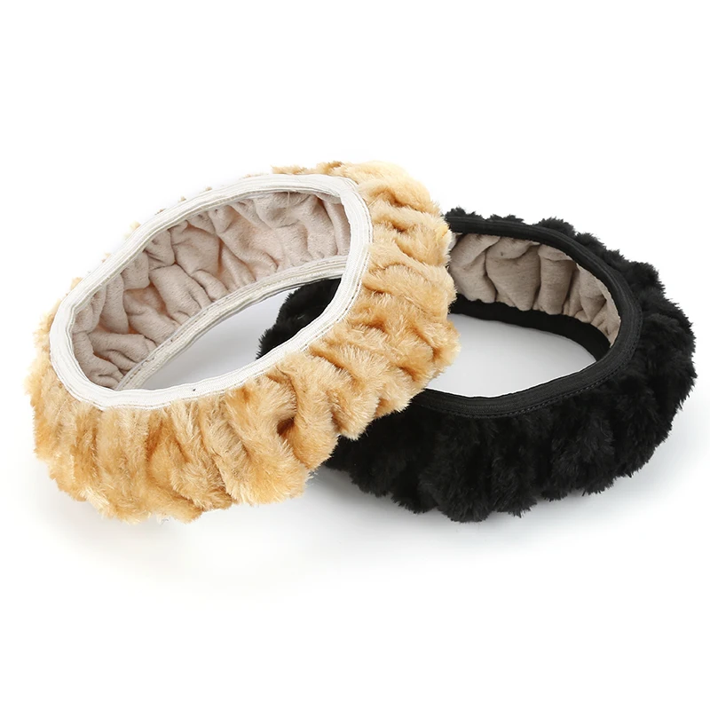 

Универсальный из мягкой шерсти плюшевые Нечеткие авто чехол рулевого колеса автомобиля нескользящая подошва-устойчивые зимние специализи...