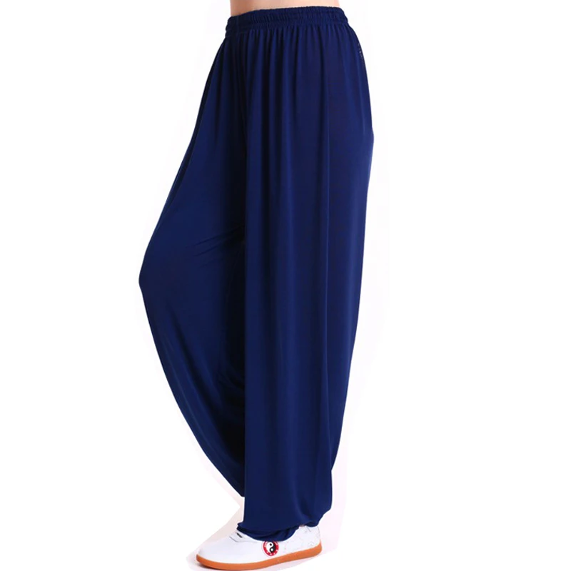 Dark Blue Zooboo Ice silk боевые искусства Тай Чи штаны для йоги штаны для акробатики кунг-фу укороченные штаны для фитнеса танцевальные штаны для бега для мужчин и женщин - Цвет: Dark Blue
