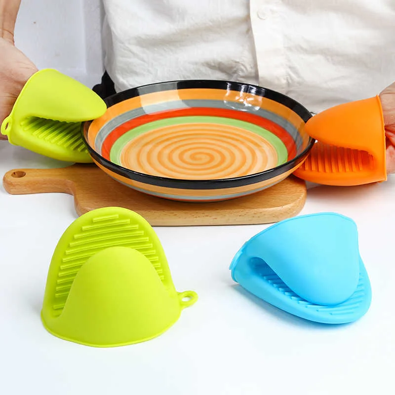 

2020 NEW Thickened non-hot hand heat-proof oven microwave oven insulated hand clip baked silicone kitchen anti-scald gloves