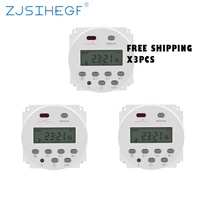 3pcs 3pcs digital programmable time switch control timer relay cn101a 12vdc 24vdc 110220vac with