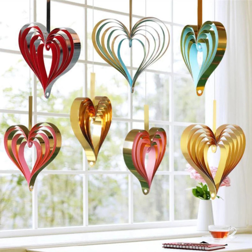 Подвесные романтические сердечки фигурные украшения гирлянды вечерние