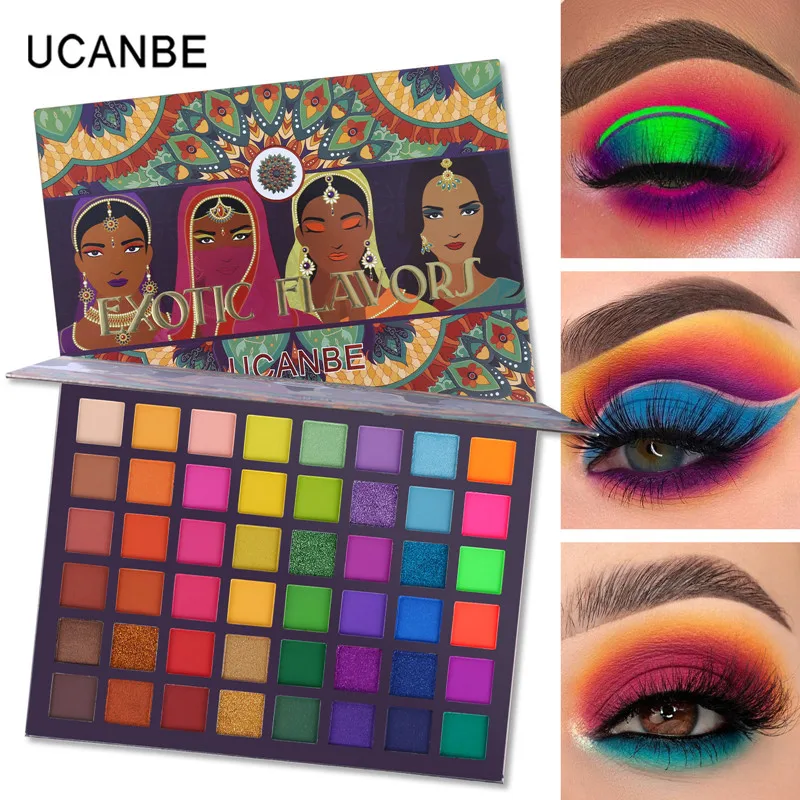 

UCANBE 48 Colors Exotic Flavors Eyeshadow Palette Pressed Glitter Shimmer Matte Eye Shadow Beauty Minerals Cosmetics Set