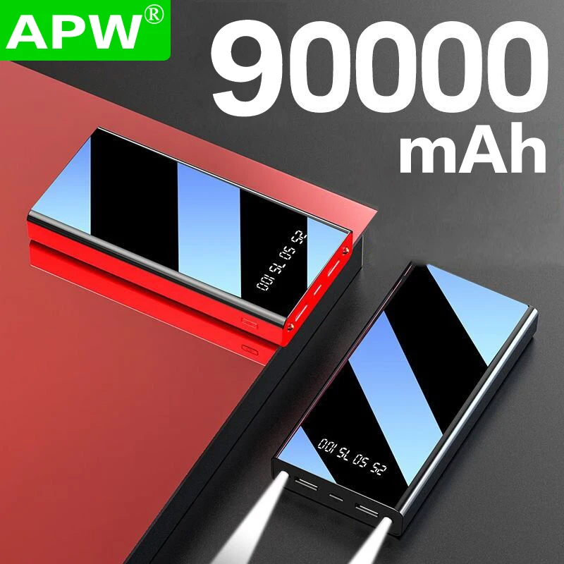 Зарядное устройство высокой емкости портативное для Xiaomi Mi 9 8 iPhone 90000 мАч 30000