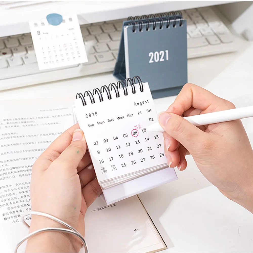 

2021 Desktop Calendar, Stand Up Year Calendar Daily Scheduler Monthly Folding Flip Calendar For Office School Home