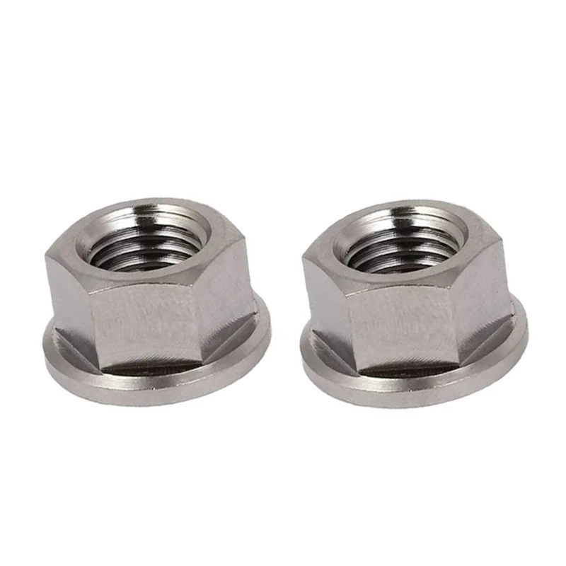 

2Pcs M10 x 1.25 mm Non-Slip TC4 Titanium Ti Flanged Nut for Bicycle Motorcycle Screws Screw-Fastener