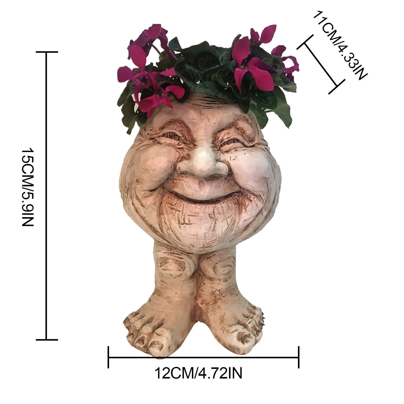 

Garden yard decorations Funny Muggle Face Sculpture Funny Expression Flower Pot Statue Planter Resin flower pot decoration