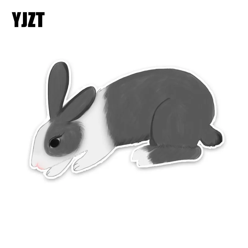 

YJZT 9CM*14.8CM Funny Animal Rabbit PVC High Quality Car Sticker Decals C29-0205
