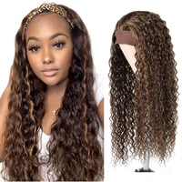 synthetic headband wig highlight super soft long p627 ombre blonde anjo plus curly loose deep wave wigs heat resistant fiber