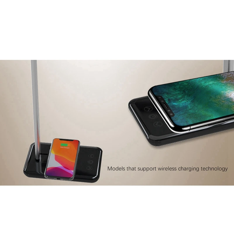 Светодиодная настольная лампа + Беспроводное зарядное устройство 10 Вт для Apple