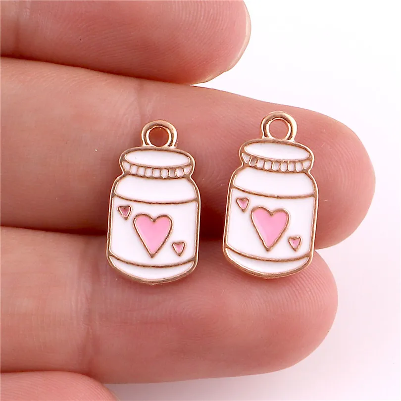 10 шт. Enamels кофейная чашка детская бутылка сплав серьги амулеты DIY ручной работы изготовление волос ожерелье ювелирные изделия, подвески, аксессуары - Окраска металла: 23046 yogurt bottle