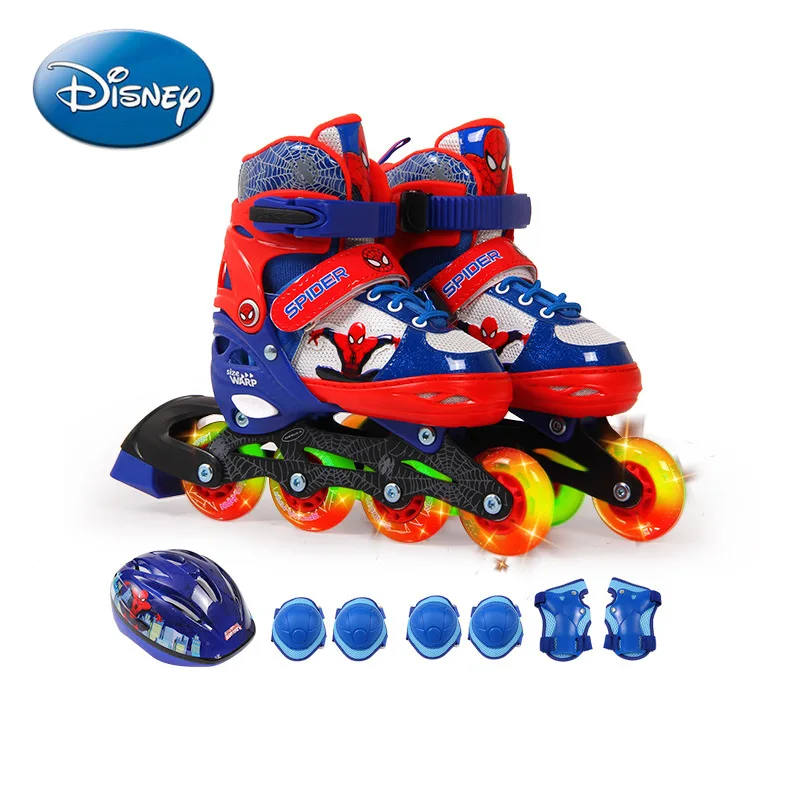 

Disney Mickey Mouse Minnie Frozen Marvel Spider-Man mesh full flash roller skates PU perfusion roller skates roller skates