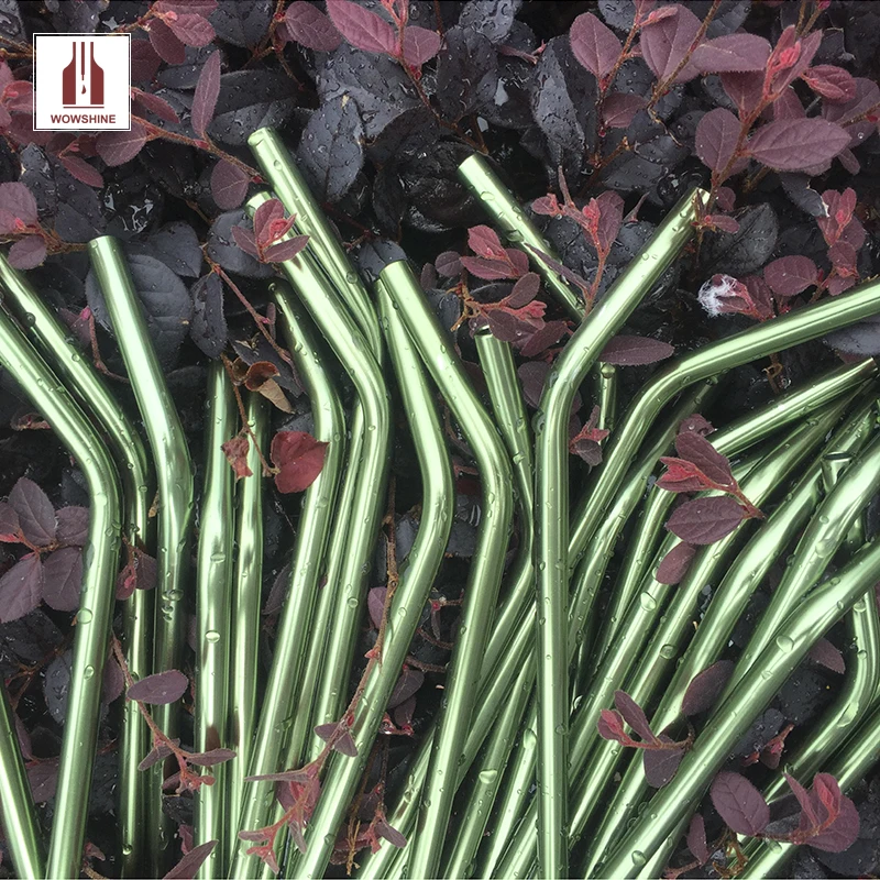 WOWSHINE новые алюминиевые изогнутые питьевые соломинки одобренные FDA 10 шт.