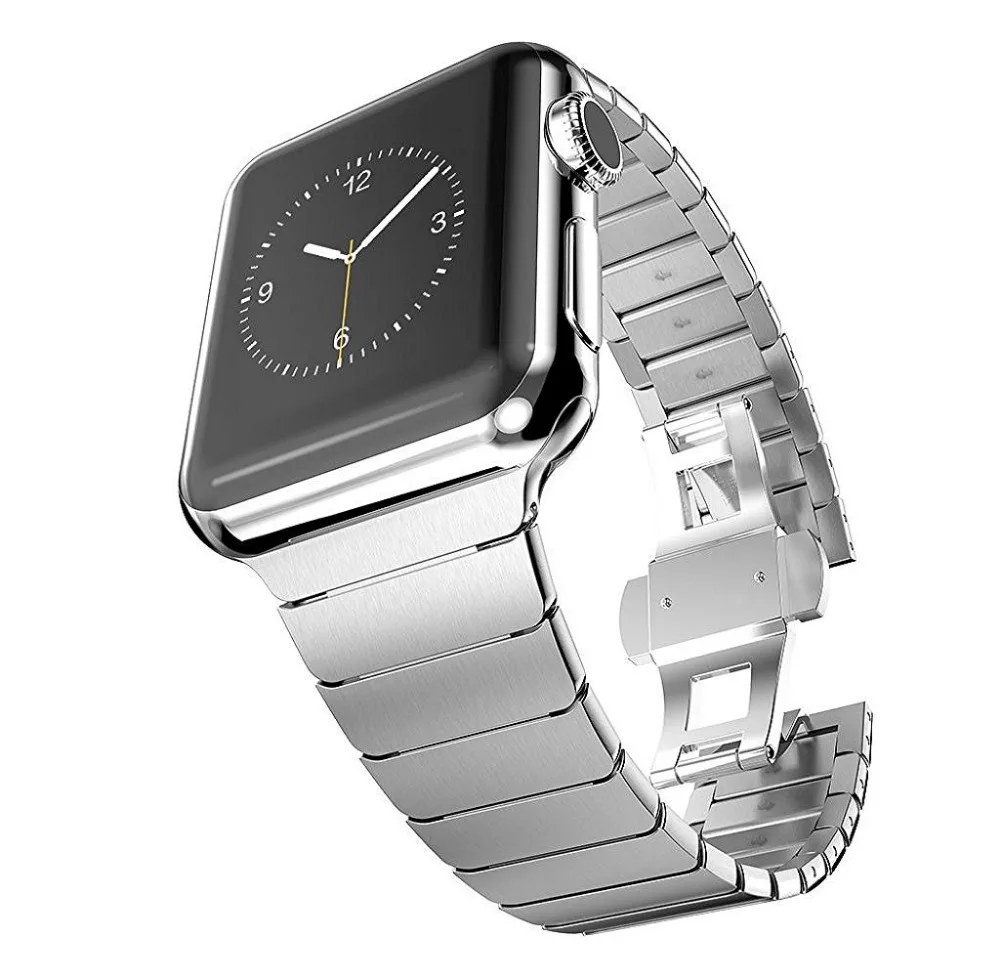 Коробка + браслет из нержавеющей стали для Apple watch band 44 мм/42 мм роскошный звеньевой