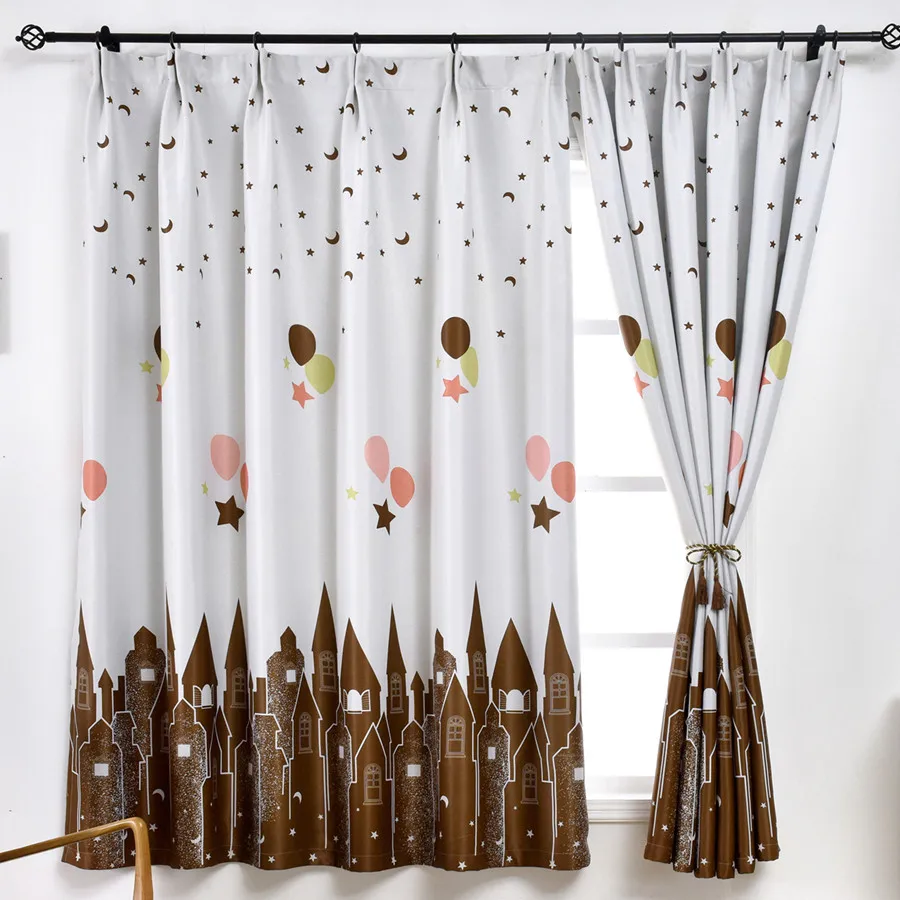 Занавески с мультяшными воздушными шарами для детей затемняющие шторы детской